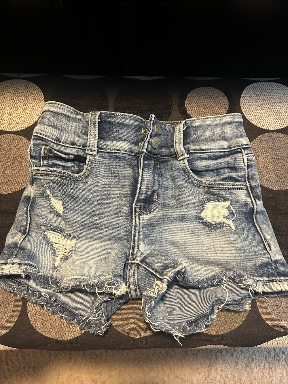 BKE Light Blue Distressed Denim Jean Shorts-girls